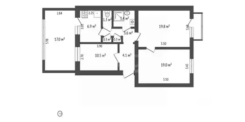 3-к кв. Севастополь ул. Пролетарская, 20 (87.2 м)