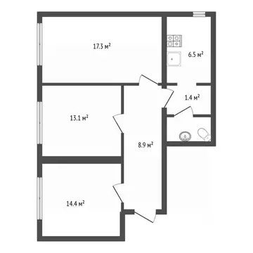 3-к кв. Воронежская область, Воронеж ул. Тимирязева, 12Б (63.4 м)