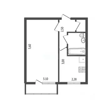 1-к кв. Белгородская область, Белгород ул. Костюкова, 10 (30.3 м)
