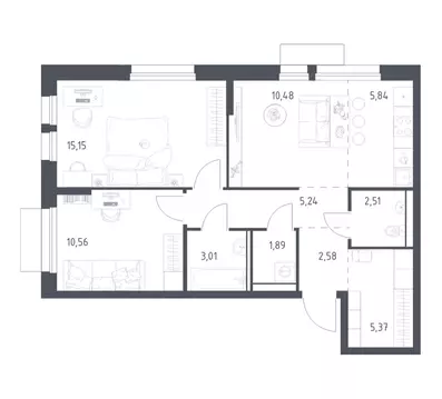 2-комнатная квартира: Балашиха, микрорайон Авиаторов, улица Колдунова, ...