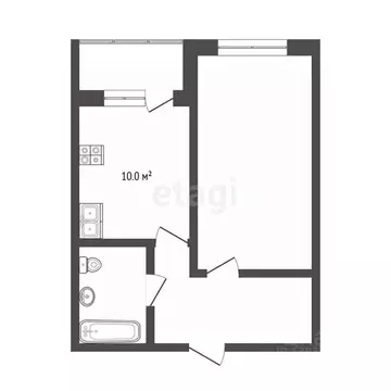 1-к кв. Тюменская область, Тюмень ул. Ветеранов Труда, 9Ак2 (32.5 м)