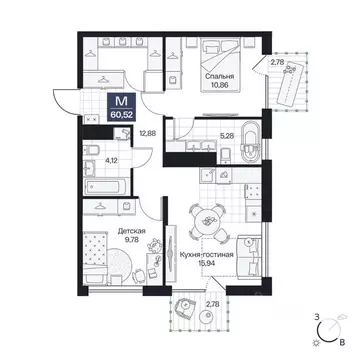 2-к кв. Волгоградская область, Волгоград просп. Имени В.И. Ленина, 59Г ...