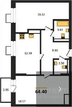 2-к кв. Воронежская область, Рамонский район, Яменское с/пос, пос. ...