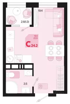 1-к кв. Краснодарский край, Краснодар ул. Виктора Казанцева, 1.2лит2 ...