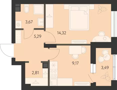 1-к кв. Свердловская область, Екатеринбург ул. Вильгельма де Геннина, ...
