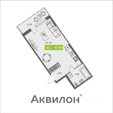 Студия Архангельская область, Архангельск ул. Валявкина, 38 (41.44 м)