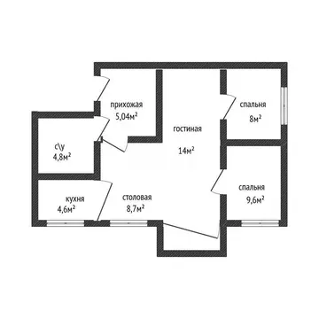 3-комнатная квартира: Краснодар, улица Гагарина, 71 (58.8 м)