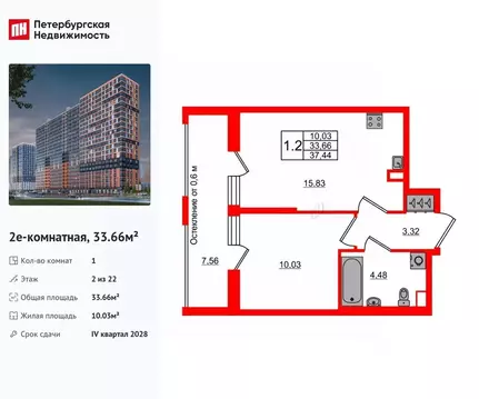 1-к кв. Ленинградская область, Всеволожский район, Свердловское ...