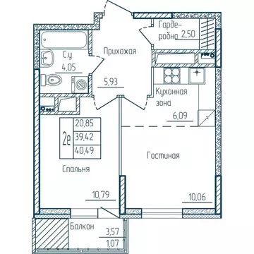 1-к кв. Мордовия, Саранск Центр жилрайон,  (40.49 м)