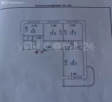 3-комнатная квартира: Чебоксары, бульвар Юности, 13 (79.8 м)