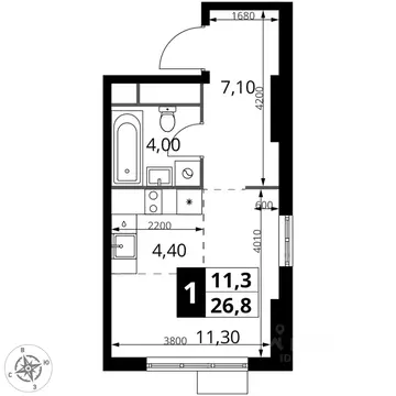 Студия Московская область, Химки Клязьма-Старбеево мкр, Международный ...