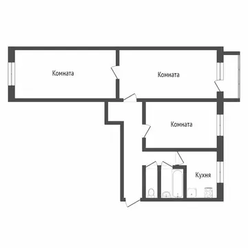 3-комнатная квартира: Тобольск, 4-й микрорайон, 5 (49.3 м)