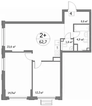 2-к кв. Нижегородская область, Нижний Новгород ул. Сергея Акимова, 50 ...