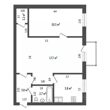 2-к кв. Мордовия, Саранск Энергетическая ул., 14 (40.7 м)