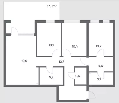 3-к кв. Калининградская область, Калининград ул. Юрия Гагарина, 30 ...