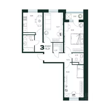 3-к кв. Московская область, Химки Сходня мкр, Первомайская ул., ...