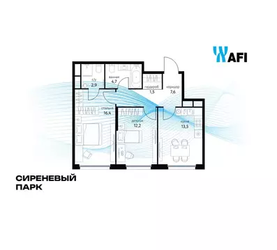 2-комнатная квартира: Москва, ВАО, район Метрогородок, ЖК Сиреневый ...