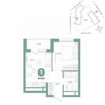 1-к кв. Свердловская область, Екатеринбург ул. Патриса Лумумбы, 4А ...