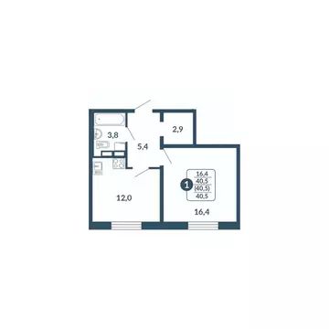 1-к кв. Кировская область, Киров Скандинавия жилой комплекс (40.5 м)