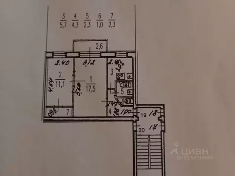 2-к кв. Санкт-Петербург просп. Юрия Гагарина, 31 (44.2 м)