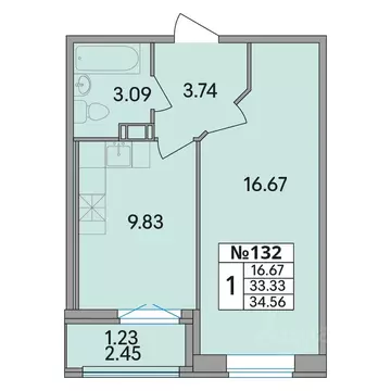 1-к кв. Ленинградская область, Всеволожский район, Агалатовское с/пос, ...