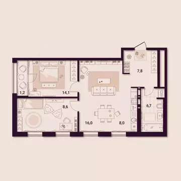 2-к кв. Приморский край, Артем ул. Куйбышева, 11А (65.75 м)