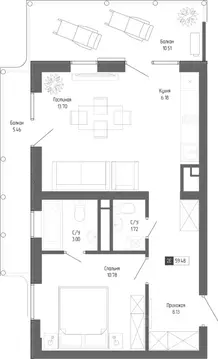 2-к кв. Крым, Алушта Профессорский Уголок мкр,  (59.48 м)