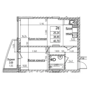 2-к кв. Новосибирская область, Новосибирск ул. Дуси Ковальчук, 242 ...