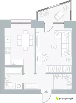 1-к кв. Пермский край, Пермь Рионская ул., 4А (39.56 м)