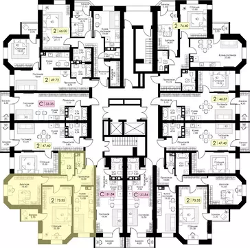 2-к кв. Тверская область, Тверь Урбан Парк жилой комплекс (73.35 м)