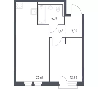 1-к кв. Ленинградская область, Всеволожский район, Свердловское ...