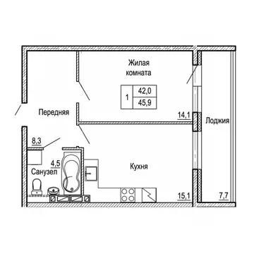 1-к кв. Приморский край, Владивосток На Черняховского жилой квартал,  ...