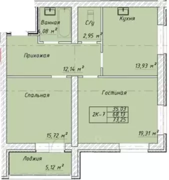 2-к кв. Ивановская область, Ивановский район, Богданихское с/пос, д. ...