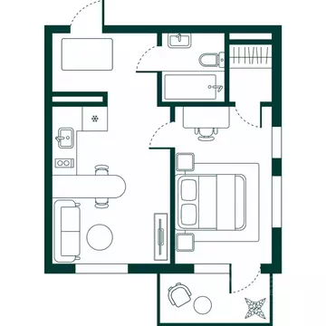 1-к кв. Дагестан, Дербент Новая История жилой комплекс (43.36 м)