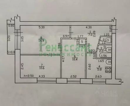 3-к кв. Брянская область, Брянск ул. 2-я Мичурина, 1А (53.0 м)