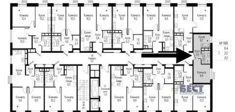 Продается 1-комнатная квартира