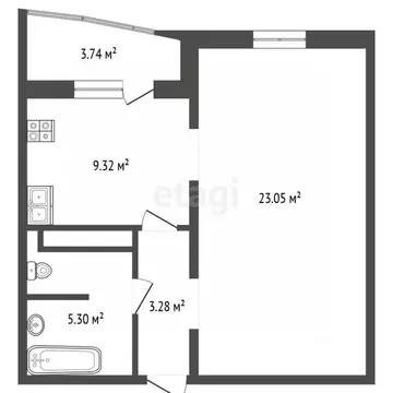 1-к кв. Тюменская область, Тюмень ул. Павла Шарова, 7к1 (40.9 м)