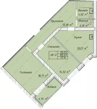 2-к кв. Ивановская область, Ивановский район, Богданихское с/пос, д. ...