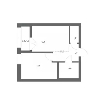 1-к кв. Ленинградская область, Ломоносовский район, Аннинское ...