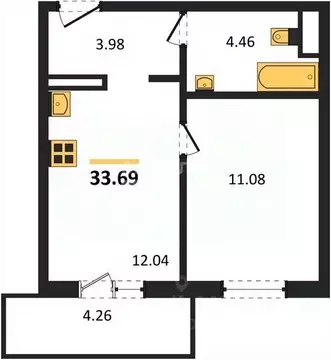 1-к кв. Челябинская область, Челябинский городской округ, пос. ...