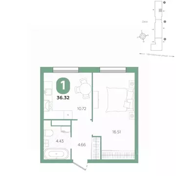 1-к кв. Тюменская область, Тюменский муниципальный округ, с. Горьковка ...