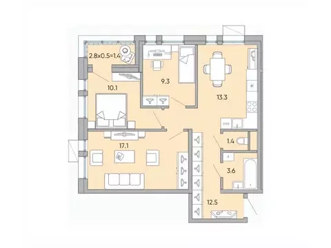 3-к кв. Забайкальский край, Чита Хороший мкр, 10 (69.4 м)