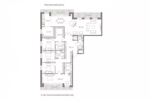 5-комнатная квартира: Москва, улица Большая Полянка, 44 (226 м)
