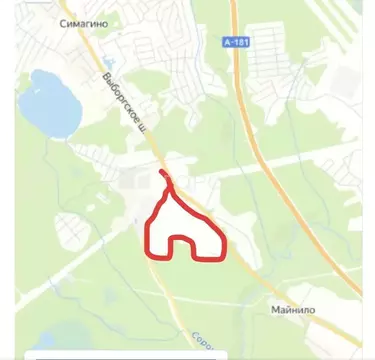 Участок в Ленинградская область, Выборгский район, Первомайское с/пос, ...