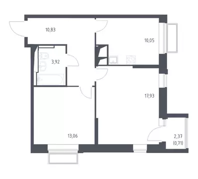 2-комнатная квартира: Мытищи, микрорайон Перловка, ЖК Долина Яузы, 2 ...
