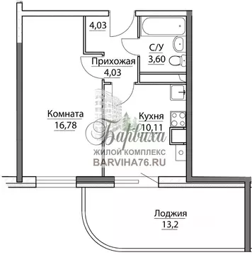 1-к кв. Ярославская область, Ярославский муниципальный округ, пос. ...