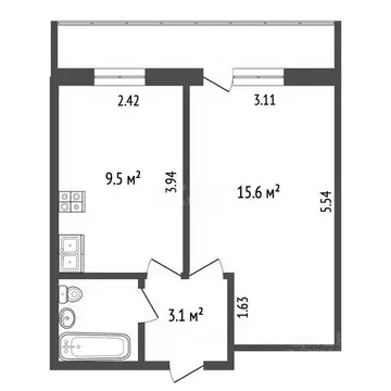 1-к кв. Московская область, Лыткарино ул. Сафонова, 6 (32.0 м)