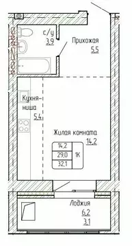 1-к кв. Алтайский край, Новоалтайск ул. Титова, 6 (32.1 м)