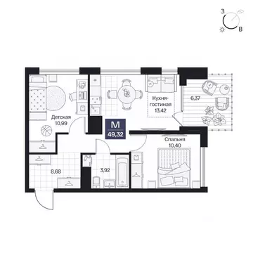 2-к кв. Волгоградская область, Волгоград просп. Имени В.И. Ленина, 59Г ...