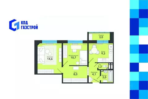 2-к кв. Новосибирская область, Новосибирск Спортивная ул., 58 (53.9 м)